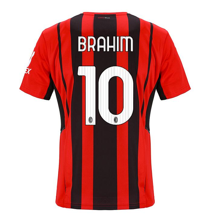 2021/22 AC Milan Home Kit Soccer Jersey with BRAHIM 10 printing